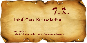 Takács Krisztofer névjegykártya